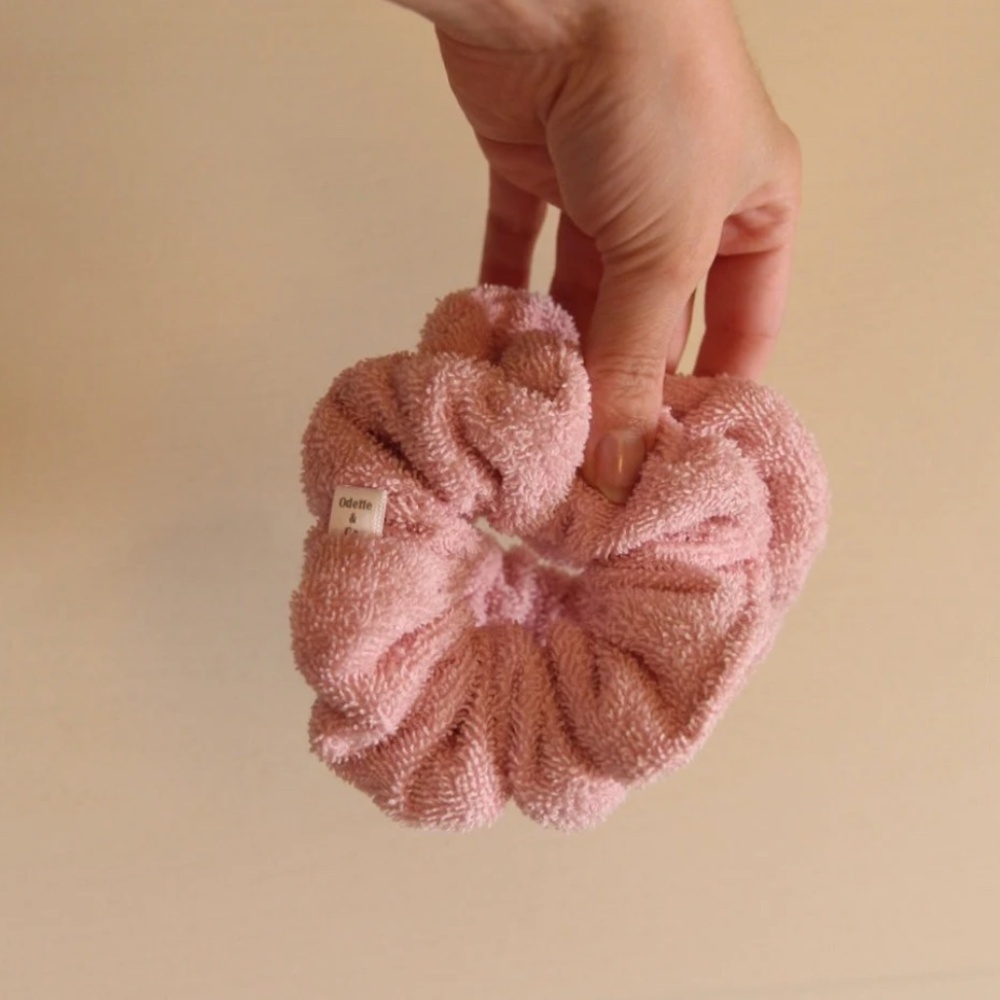 Handmade Pink Towel Scrunchies